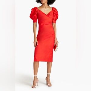 NWOT Oscar de la Renta red wrap dress size 10 pristine